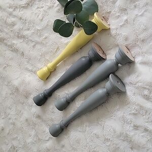 Hand Painted Wood Candle Holders